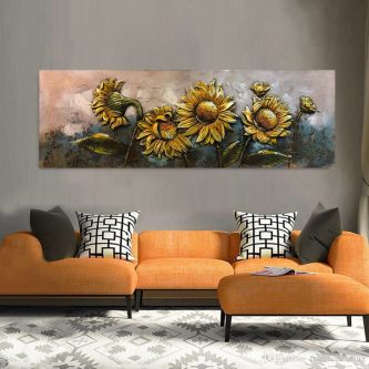 Kартина слънчогледи релеф 150 x 50см
